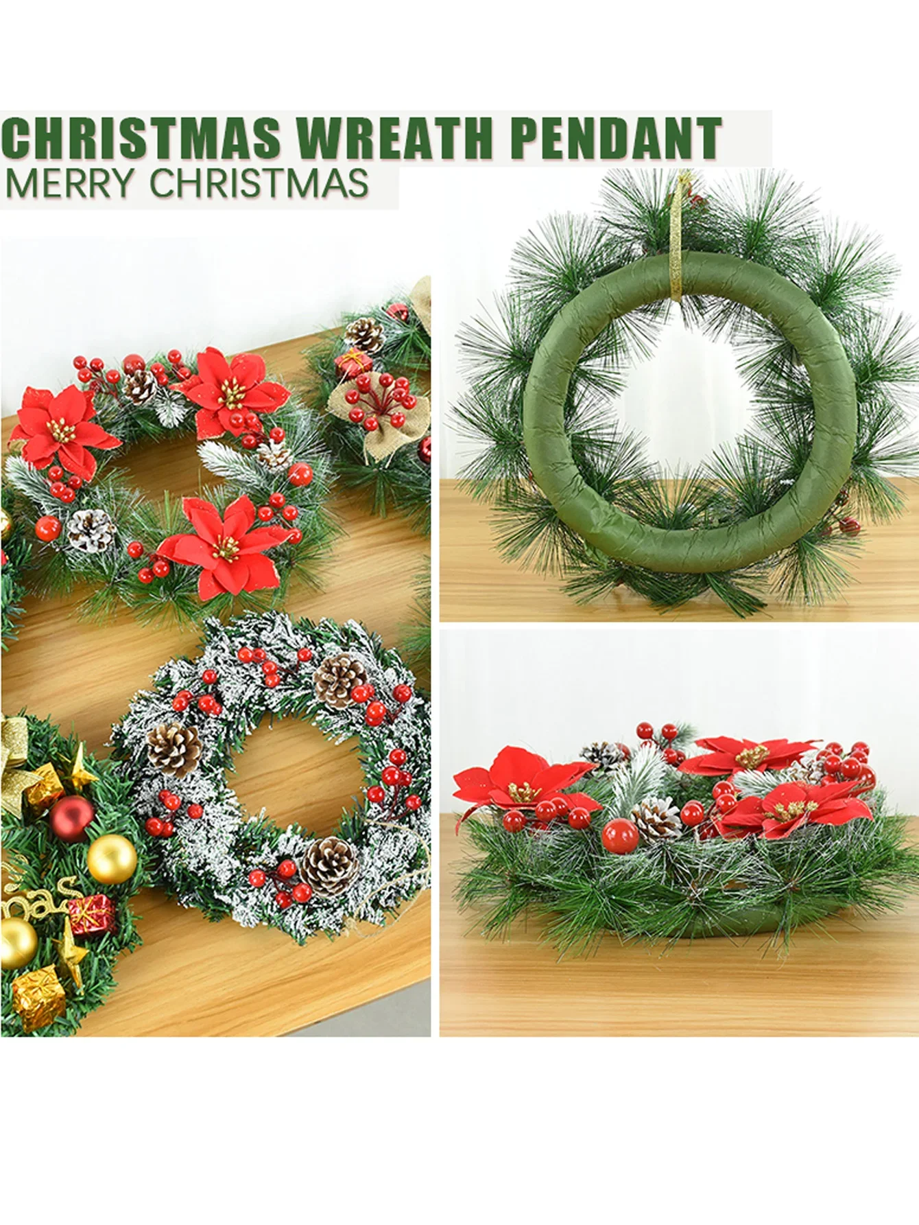 Julkrans för ytterdörr med kottar och snöflingor_voghion.com