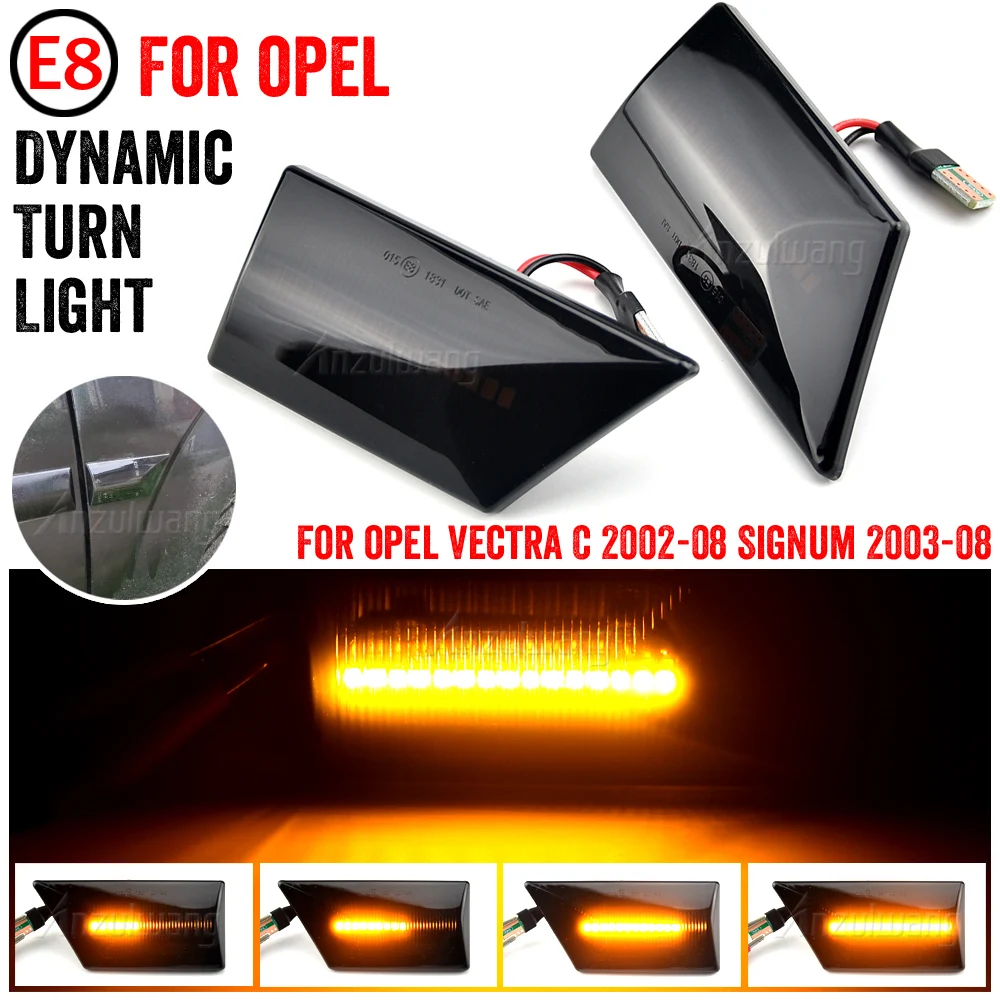 

2x Flowing LED Turn Signal Dynamic Blinker Side Marker Side Repeater Light For OPEL Vectra C 01-08 for Signum 03-08