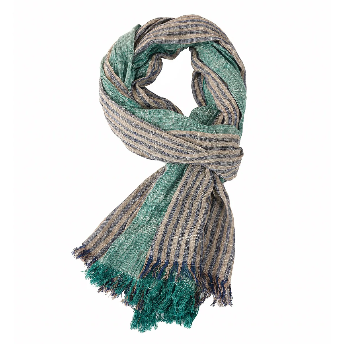 Designer Fashion Men Scarf Striped Cotton Linen Men Scarves Autumn Winter Warm Pashmina Male Brand Shawl Tassel Bufandas japanese style cotton linen scarf fashion striped men s winter scarves warm pashmina shawl ethnic tassel male accessories