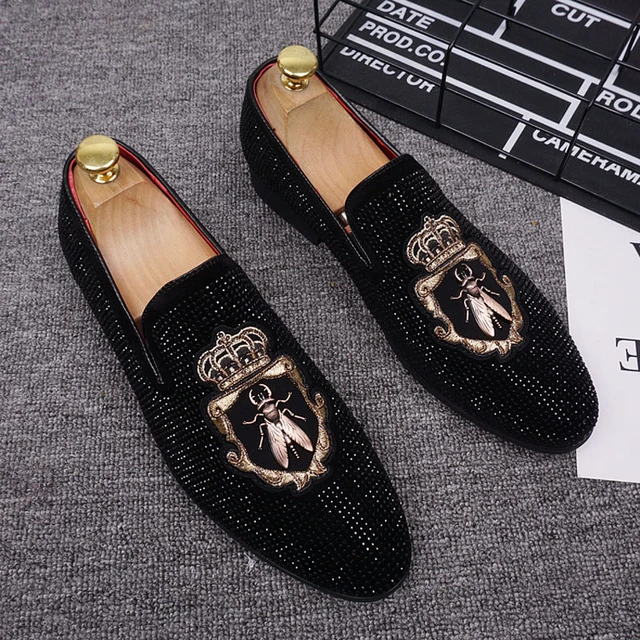 Red Luxury Velvet Loafer Shoes Man Pointed Toe Double Buckle Flat Shoes  Male Fashion Party Shoes - AliExpress