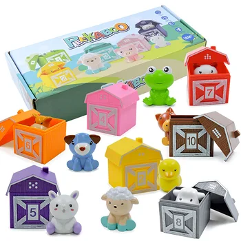 Montessori Farm Sorting Toy – Counting & Color Match Set with Finger Puppets 1