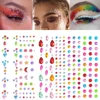 3D Face Eyes Party Makeup Tattoo Sticker Acrylic Diamond Rhinestones Sticker Self-adhesive Mixed Crystal Face Decoration Sticker 5