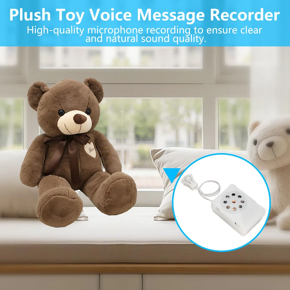 Stuffed Animal Sound Recorder 35 Seconds Button Sound Box Toys Recording Device Plush Toy Custom Messages Recorder Voice Box - 2