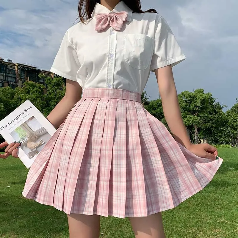 plaid skirt New Korean version of pleated skirt 2022 high waist summer women's skirt sexy plaid mini skirt dance skirt brown skirt