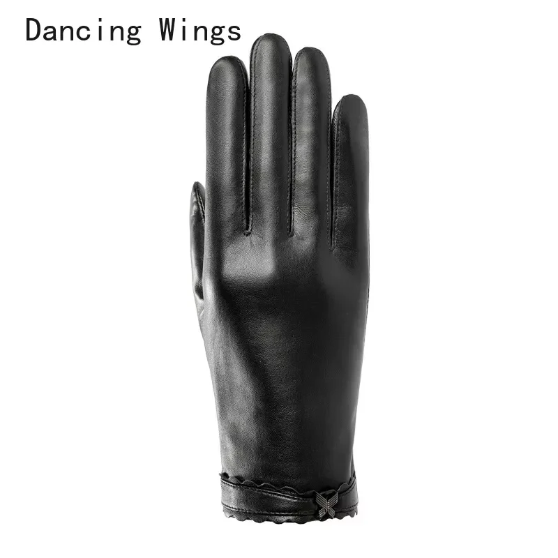

Real Leather Gloves Female Spring Autumn Thin Style Touchscreen Fashion Simple Driving Sheepskin Women Gloves