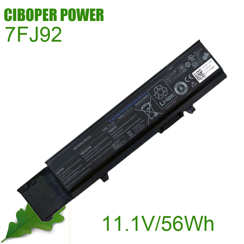 

CP Аккумулятор для ноутбука 7FJ92 4JK6R CYDWV TXWRR Y5XF9 11,1 В/56 Втч/5045 мА/ч для Vostro 3400, Vostro 3500, Vostro 3700 Series