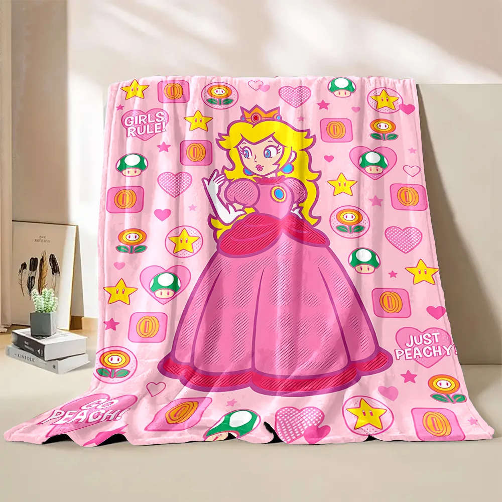 Super Mario Princess Peach Printed Soft Fluffy Throw Blanket Air Condition Sleeping Cover Bedding Throws Bed Sheet for Kid Gift