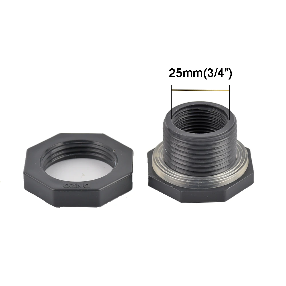 Description Picture 4 of itemPVC Bulkhead Fitting PE Pipe Connector For Rain Barrel Garden Hose Adapter Spigot Kit Water Tank Gallon Drain Bucket 1Pc