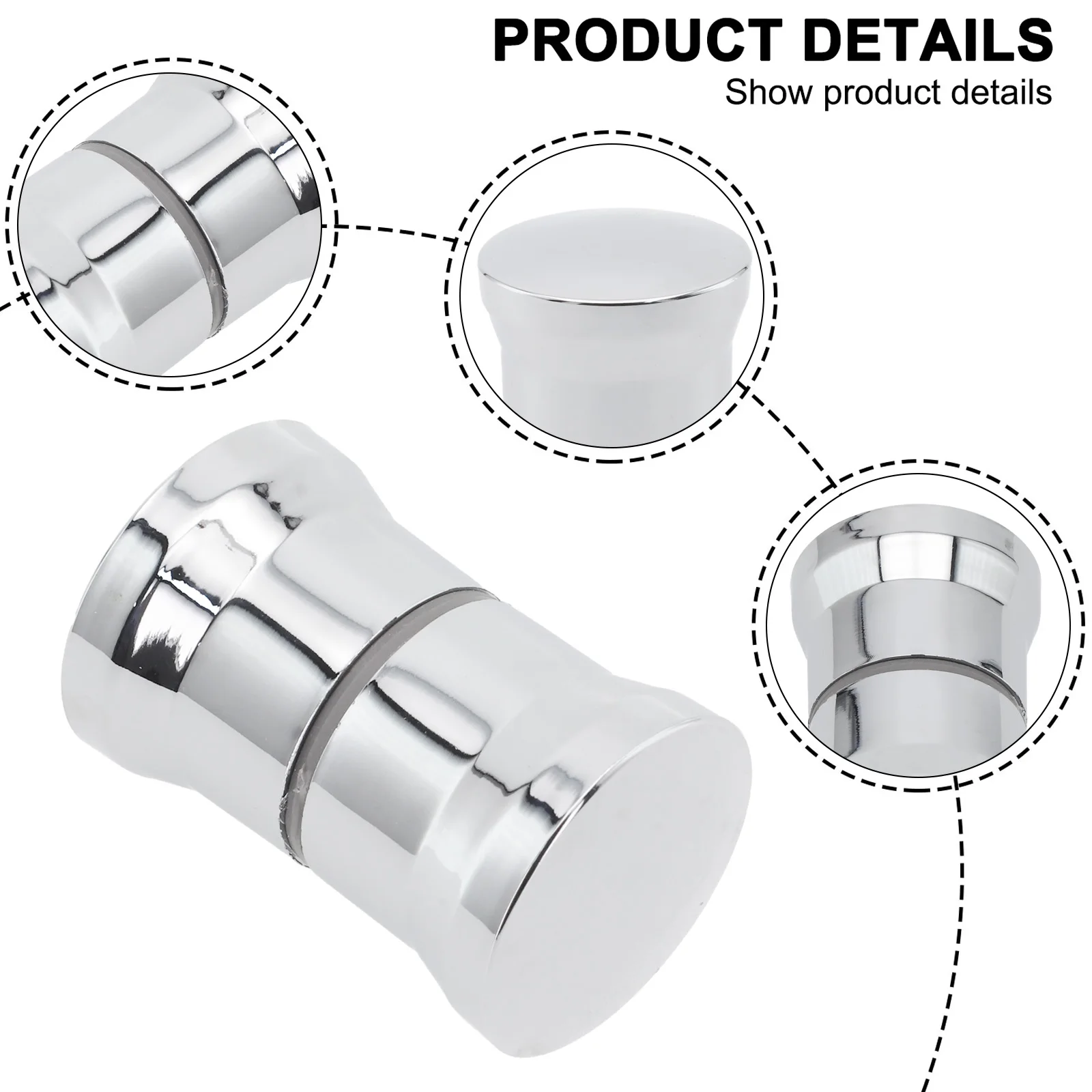 Plastic Shower Door Handle Bathroom Accessories Chrome Plastic Spare Parts ABS Glass Doors Replacement Handle Shower Door Knob