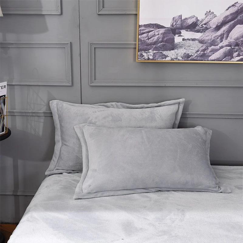 

Solid Color Thickened Flannel Pillowcase Coral Velvet Single And Double Pillowcase