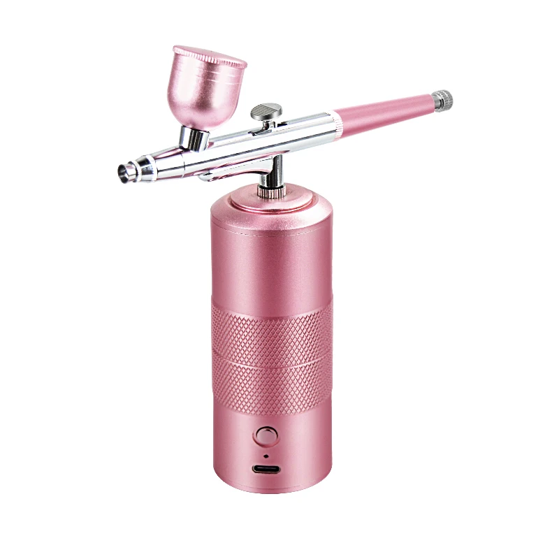 Portable Airbrush Handheld Airbrush for Nails Facial Oxygen Nano Spray Gun Manicure Tattoo Art Makeup Paint Craft Cake 0.3mm 2