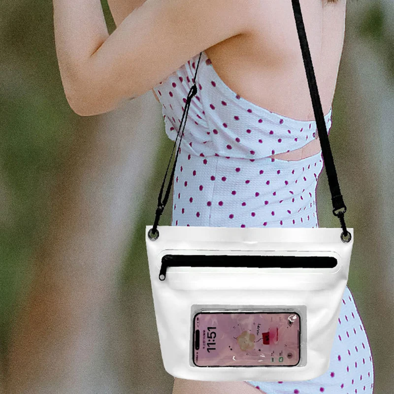 PVC Waterproof Bag 5L Dry Bag for Mobile Phone Screen Handbag Swimming Storage Shoulder Pack for Outdoor Diving Drifting Surfing