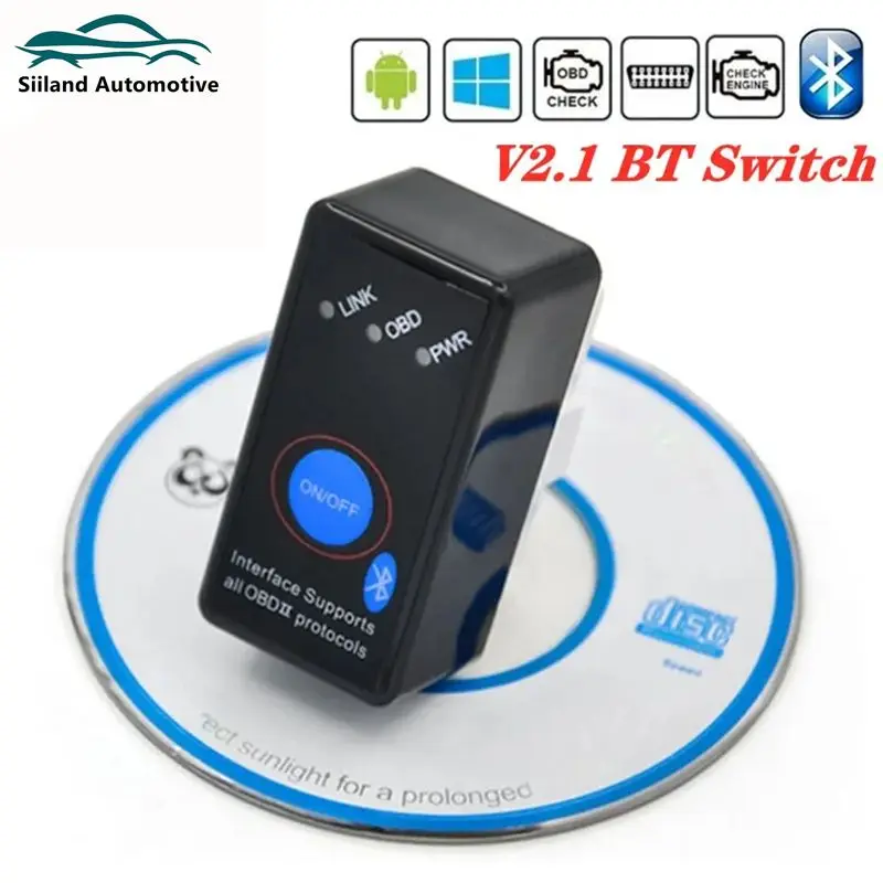 

Мини ELM 327 переключатель BT ELM327 V2.1 адаптер для Android Torque OBDII считыватель кодов OBD2 автомобильный сканер автомобильный диагностический инструмент