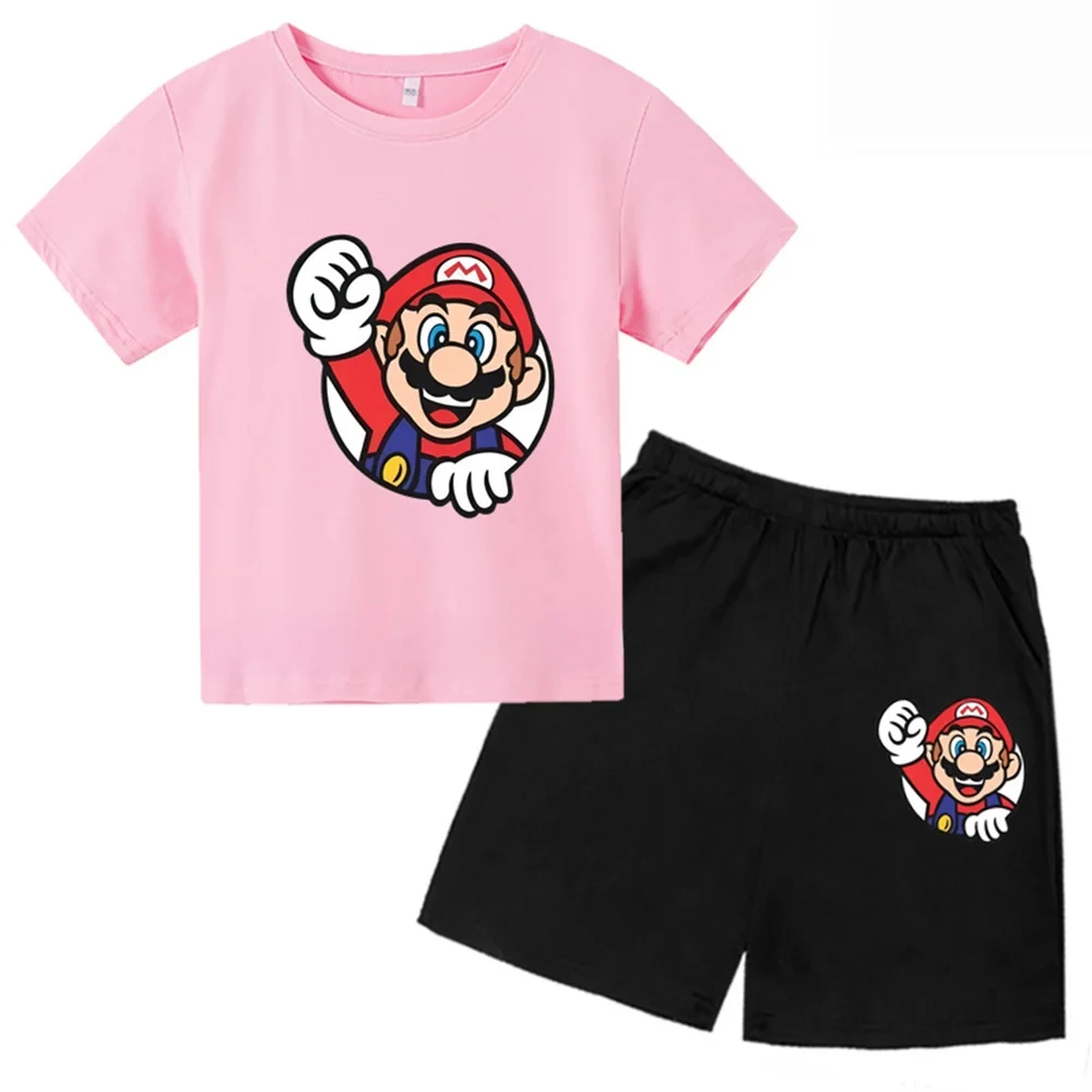 thumbnail image 1 of Conjunto de dos piezas de camiseta y pantalones cortos de algodón de Super Sonic Bros, conjuntos de ropa para niños, bebés, niños y niñas, camisetas, pantalones, traje, 1 of 5
