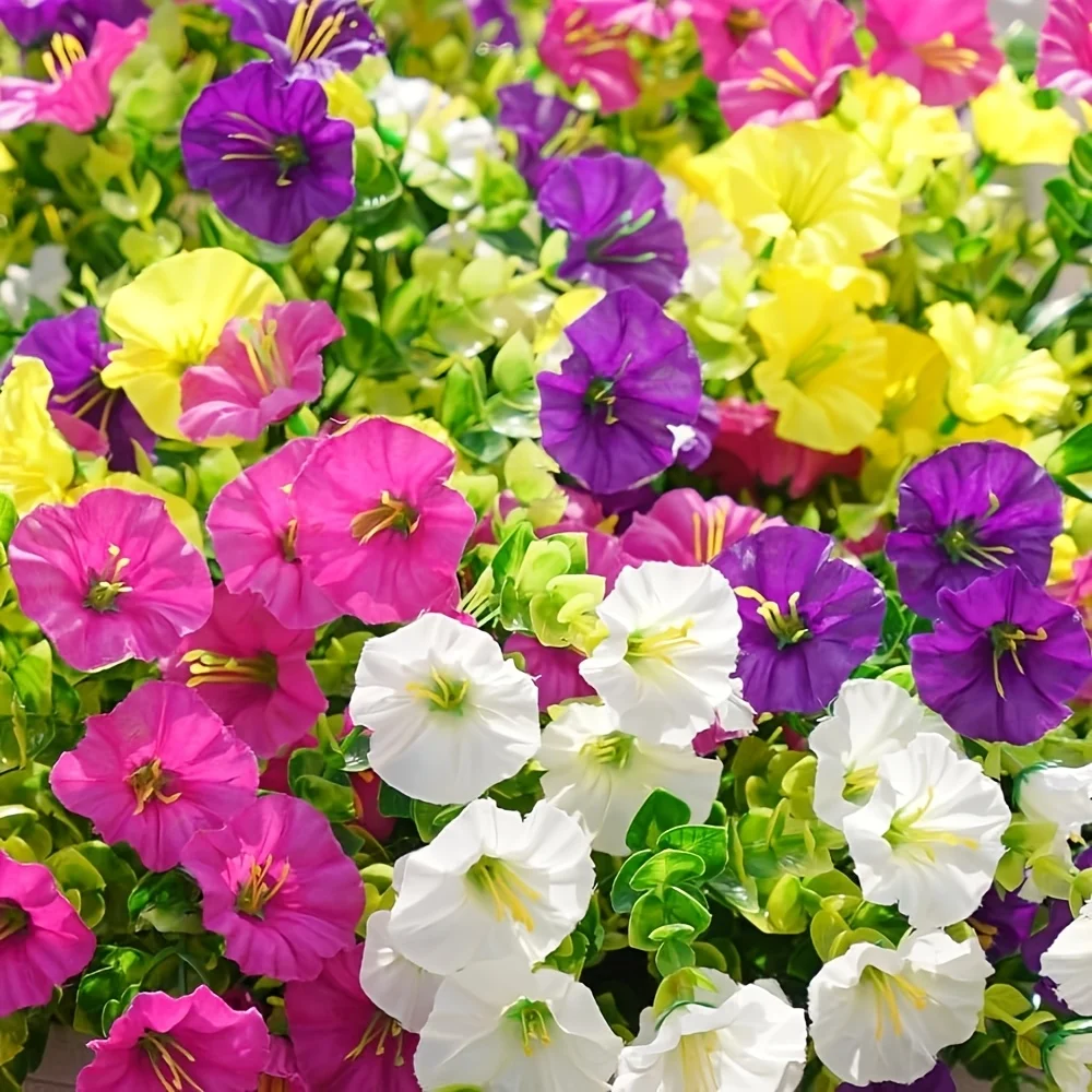 Set of 8 UV-Protected Artificial Flowers for Indoor & Outdoor Decor
