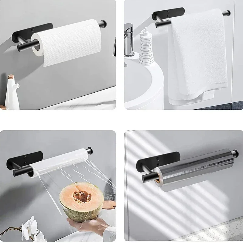 No Punching Toilet Paper Holder Self Adhesive Toilet Roll Paper Holders Bathroom Kitchen Roll Holder Bath Towel