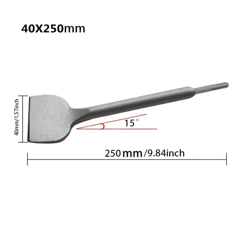 SDS Plus Fliesenentfernungs-Meißel, 75mm Breit 15 Grad Gebogener Kopf Flachklinge für Mörtel-, Klebstoff- und Farbentfernung – Detail 7