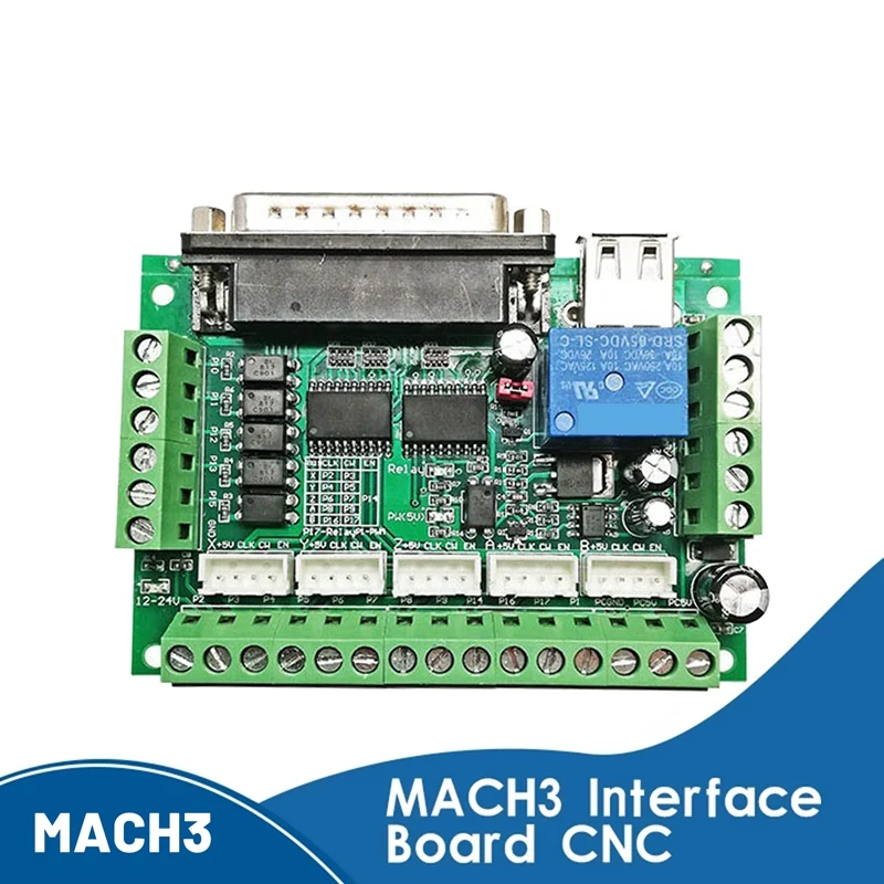 

MACH3 Engraving Board CNC 17 Ports 5-Axis Stepper Motor Driver Interface Optocoupler Isolation Board With USB Cable