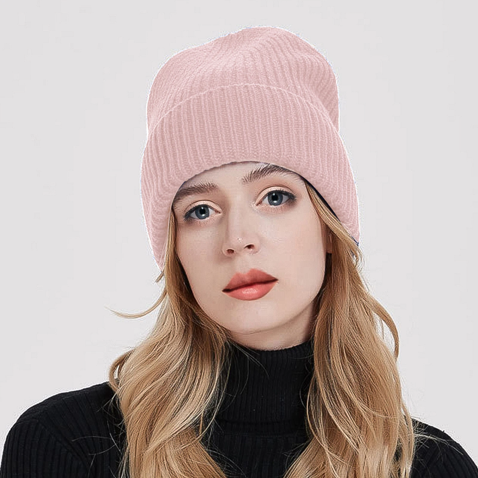 

Women Men Slouchy Beanie Soft Solid Color Winter Knitted Hats Warm Skull Caps for Streetwear Clothing Accessory