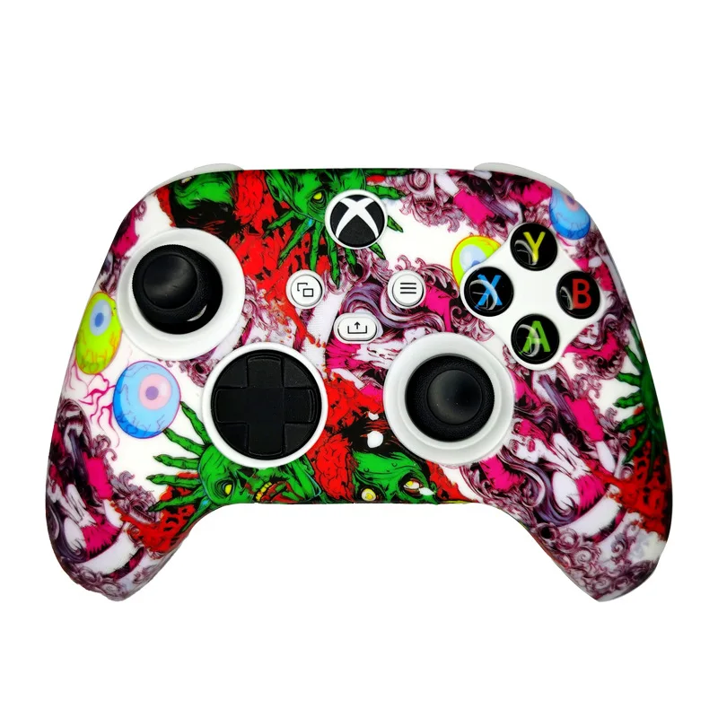 Anime měkké silikon obal guma pleť úchop ochranný pouzdro  pro xbox série X S joysticku gamepad s palec gripy obal