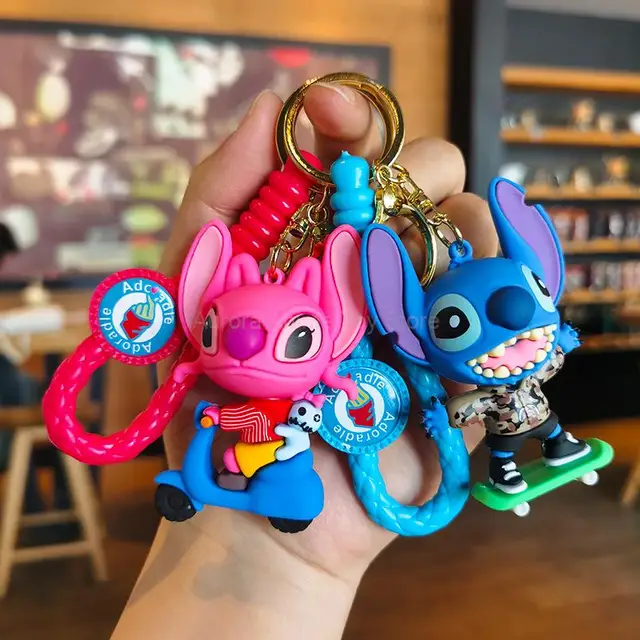 DisneyDreams Disney Cartoon Lilo and Stitch Keychain Metal Enamel Stitch Pendant Keyrings Kawaii Anime Figure Car Key Holder Hanging Lilo and Stitch | DisneyDream