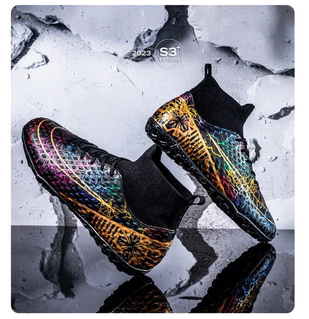 Kids Football Boots - Firm Ground Soccer Shoes With Velcro & Anti-Slip Cleats For Boys & Girls