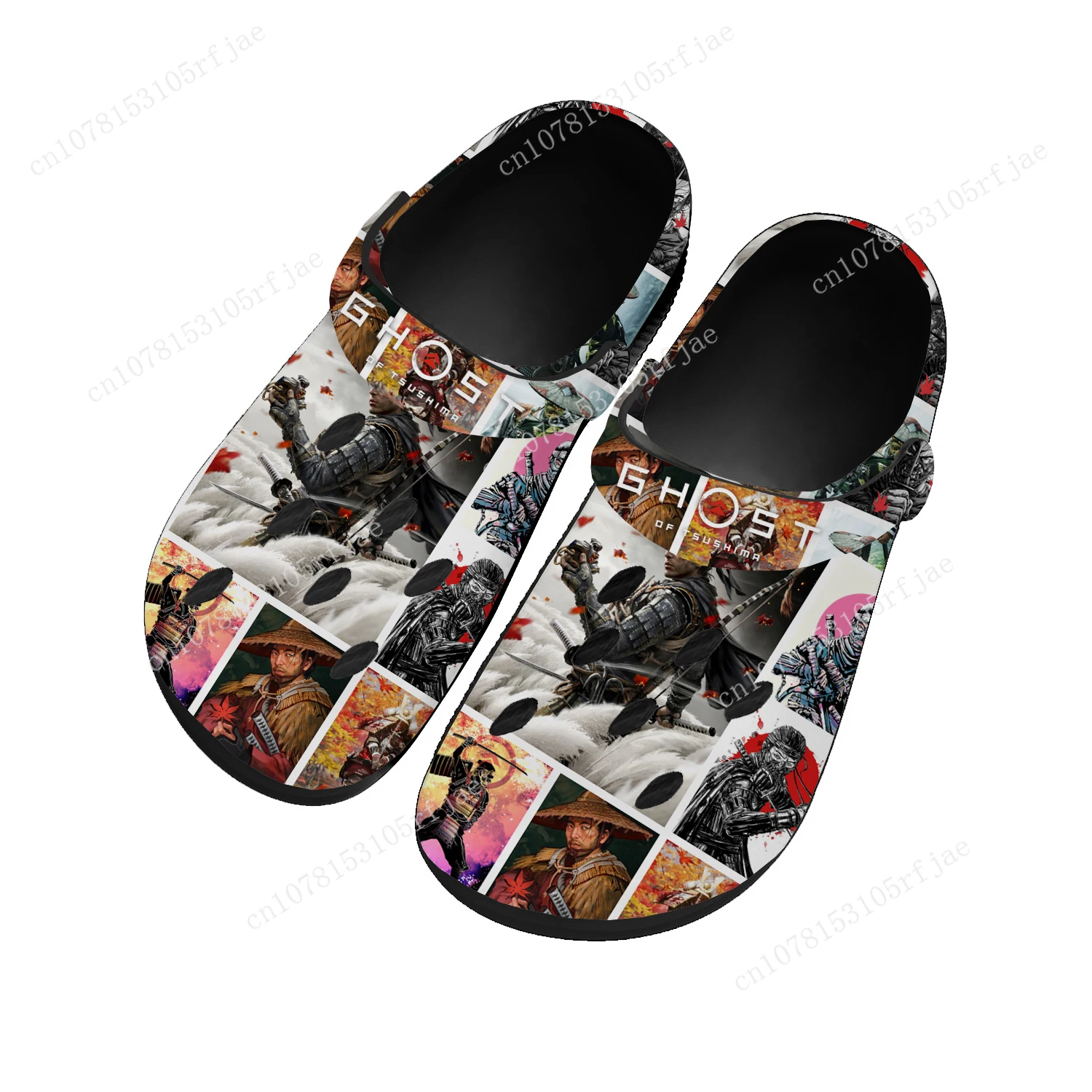 

Ghost of Tsushima Home Clogs Cartoon Game Men Women Youth Boy Girl Sandals Shoes Garden Bespoke Custom Shoes Beach Hole Slippers