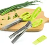 Seaweed shredder multi-layer cooking scissors kitchenmulti-functional stainless steel three-layer five-layer green onionscissors 4