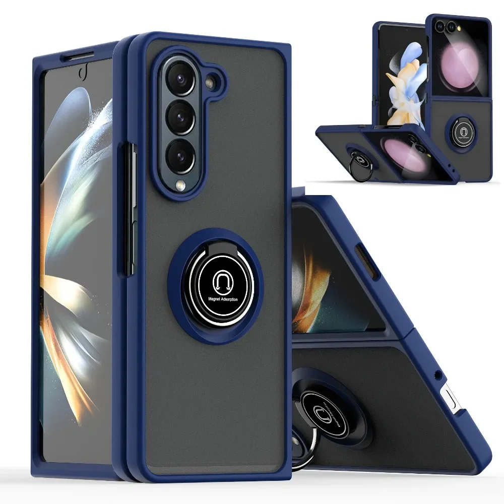 Armor Matte Car Ring Holder Shockproof Phone Case Cover