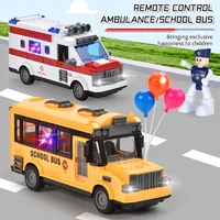 1/30 RC Car Remote Control School Bus Model Tourist Sightseeing Bus City Express High Speed Tour Bus Electric Car Kids Toys Gift 1