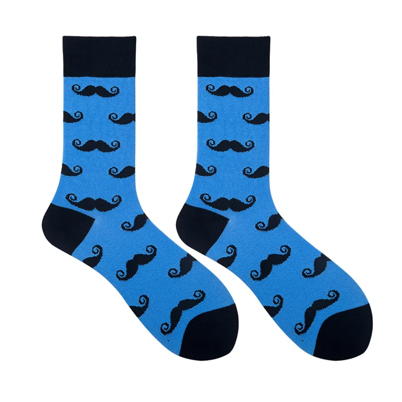 New Personality Creative Socks with Shark Beard Pattern Men\'s Socks Mid-to-high Tube Tide Socks
