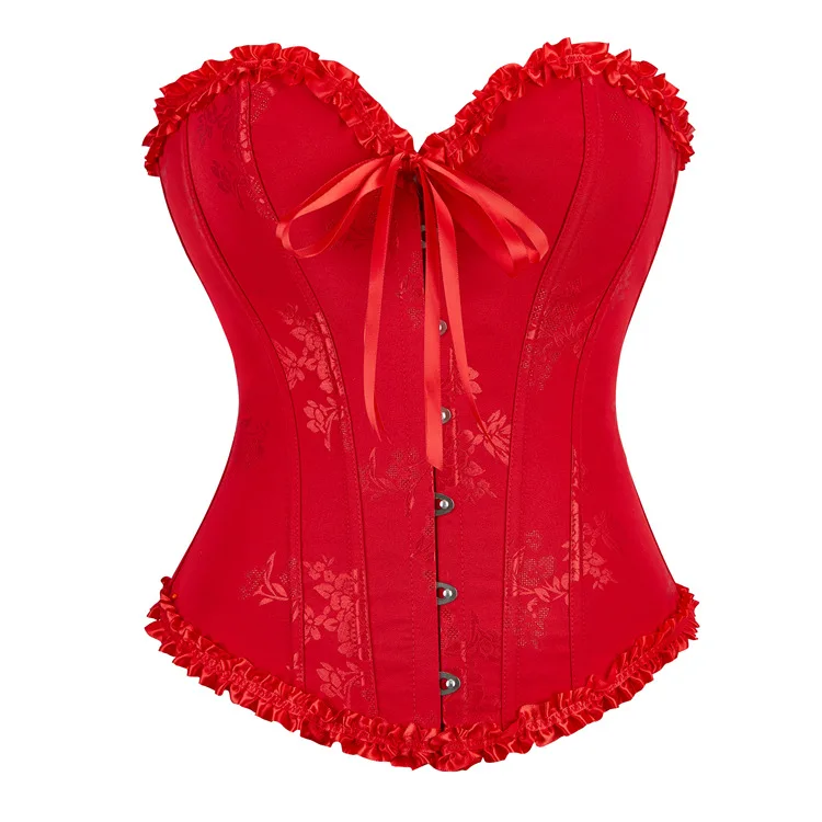 Petite Siren Corset w/ Pockets in Crimson & Gold Lattice - The Goldenberry Collection