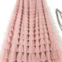 Sweet Layered Cake Me Skirt Elastic Waist Princ Long Dr Korean Sle High Waist Polyester Fabric Mid-Length Skirt - Image 2