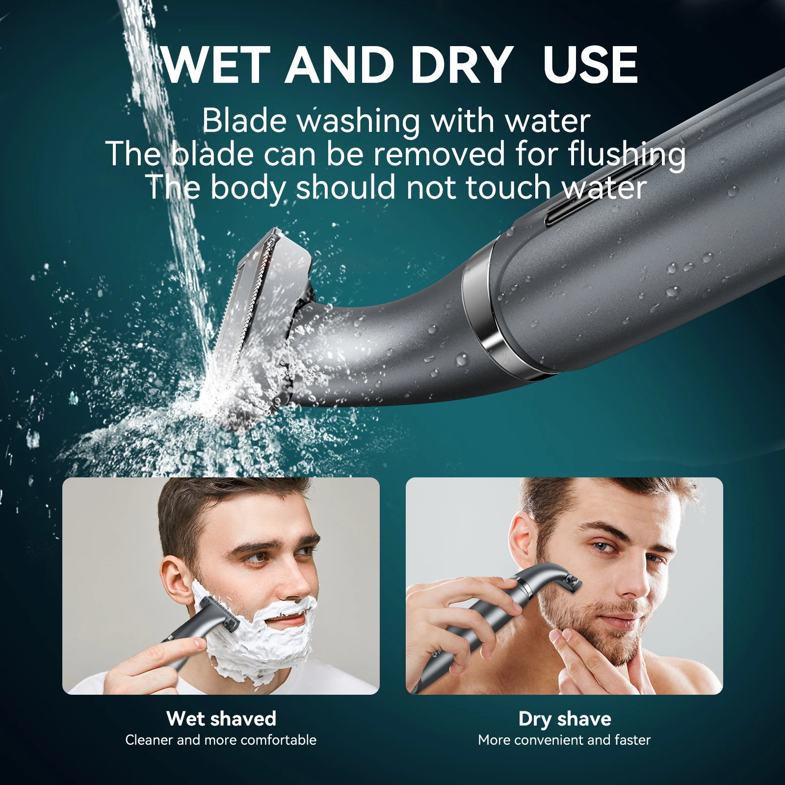 KENSEN S1 Electric Shaver Body Hair Trimmer for Men 2 in 1 Professional Shaver Razor Nose Hair Beard Trimmer Shave Razor MEG-578 5