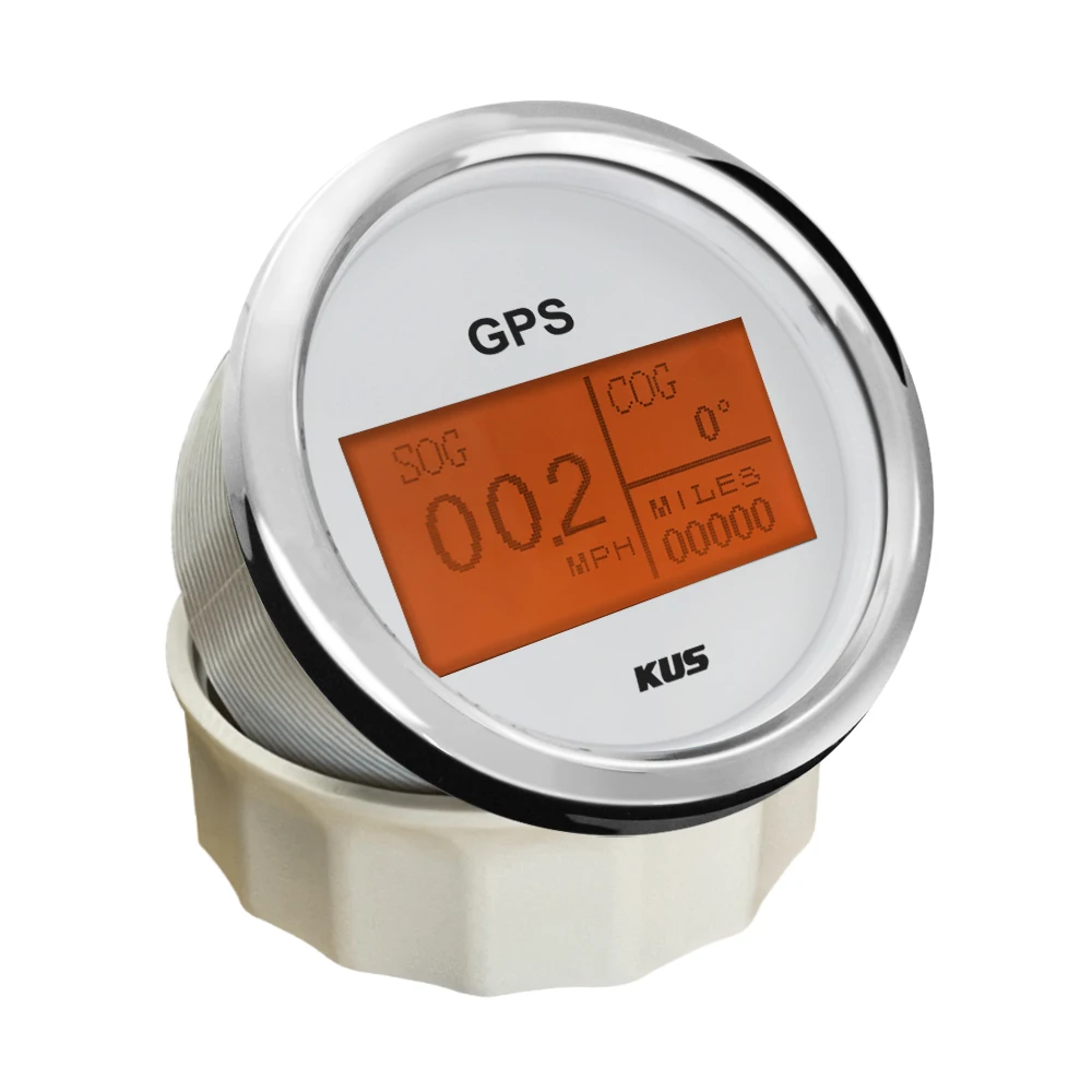 

KUS 85mm Digital GPS Speedometer withTripmeter SOG COG Mileage Milometer Waterproof IP67 Red/Yellow backlight