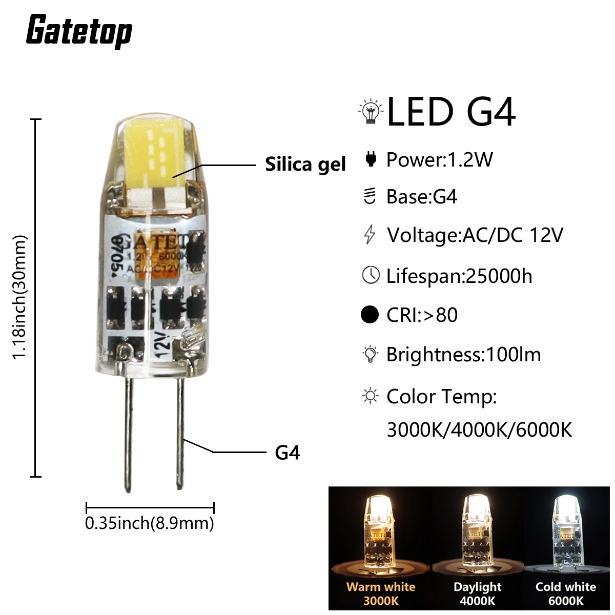 LED-Lampe G4 2W, 12V AC/DC, 1+1 gratis! 