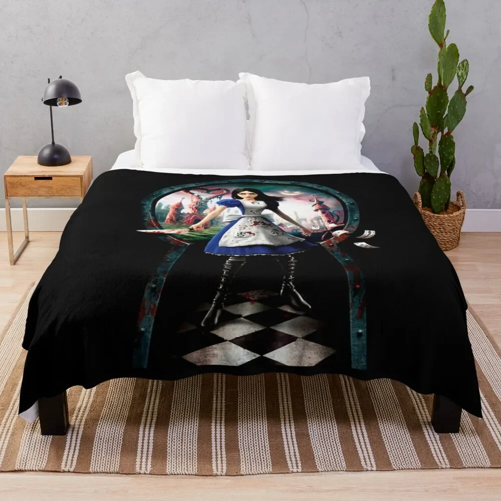 Alice Madness Returns Classic Throw Coperta Furry Bed Plaid Luxury Throw Coperte