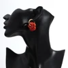 Boucles d'oreilles en forme de fleur acrylique colorée pour femmes et filles, cercles en acier inoxydable, tendance 2025, bijoux cadeaux