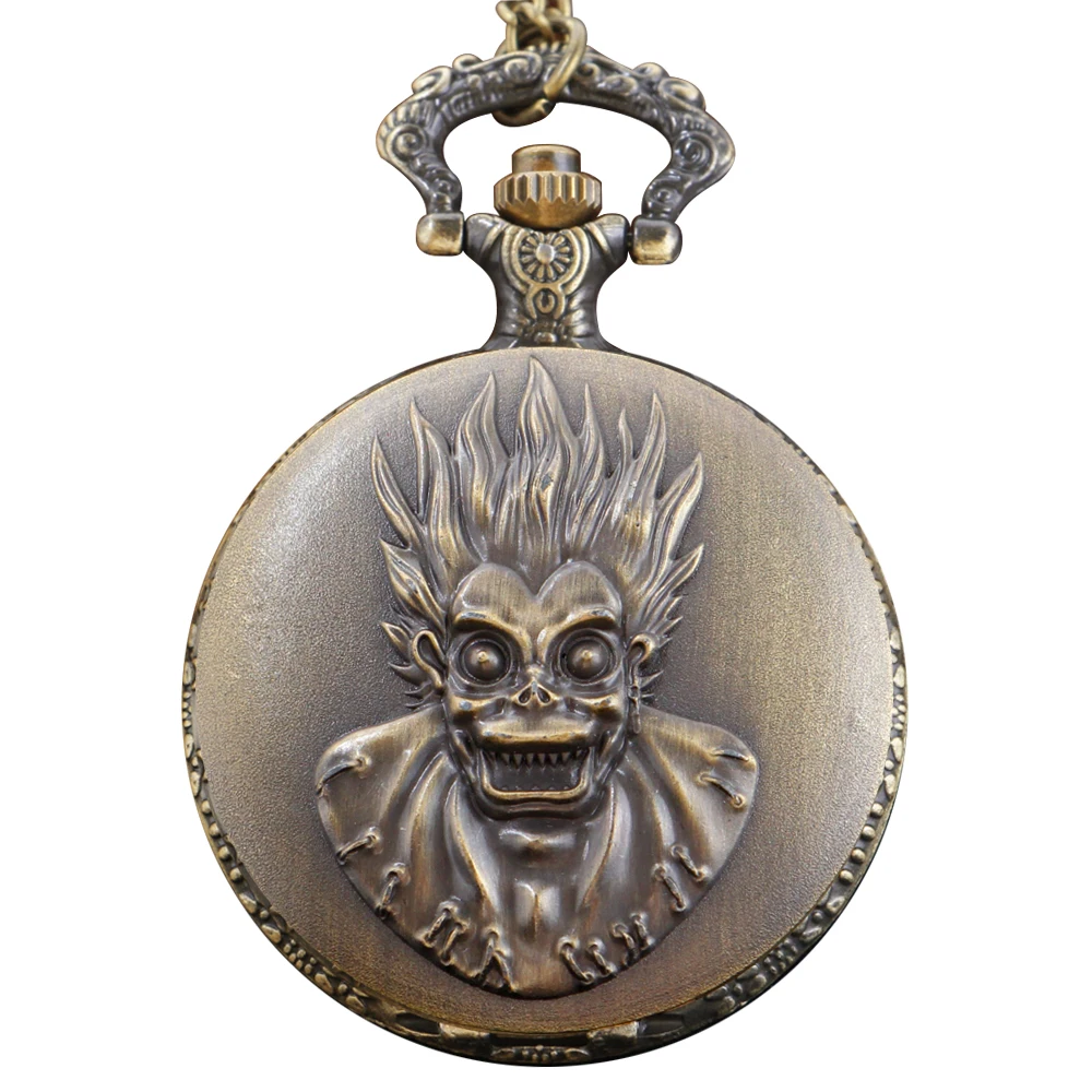 

Ghost Death Comes Strange Relief Quartz Pocket Watch Steam Punk Men's and Women's Necklace Pendant Waist Chain Jewelry Gift