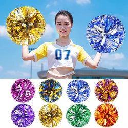 1Pc Plastic Double Hole Handle Cheerleader Pom Poms Metallic Streamer Club Sport Supplies Dance Party Club Decorator Tools