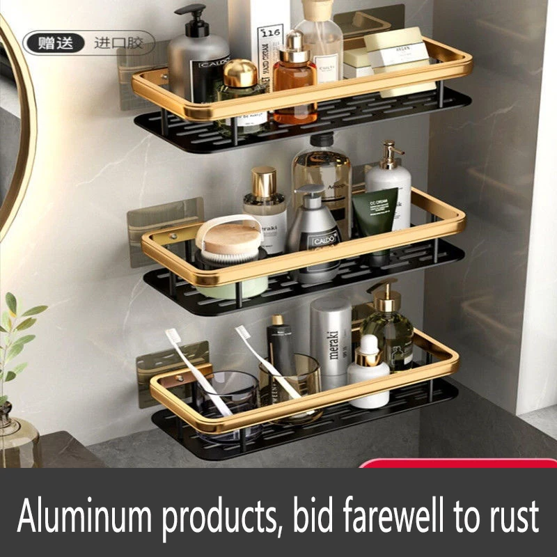 

Bathroom Shelves No-drill Corner Shelf Shower Storage Rack Holder Toilet Organizer Bathroom Accessories No Punching Required