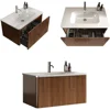 30" Bathroom Vanity Sink Combo Single Sink Wall Mounted Bathroom Cabinet  with Soft Close Drawers, Walnut 6