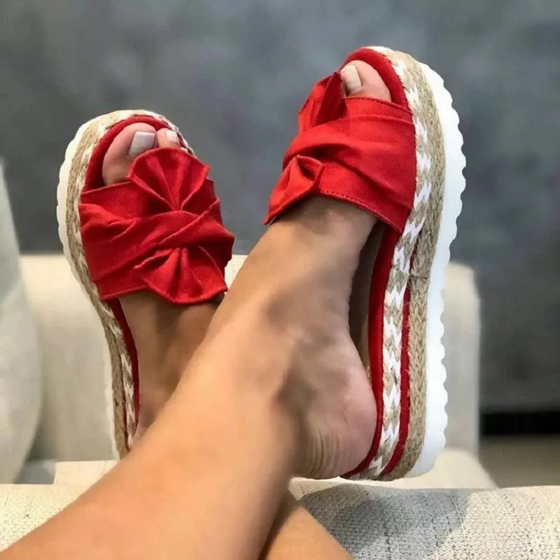 Sandalias de tacón con cuñas para Mujer, zapatos de plataforma, zapatillas de verano, elegantes