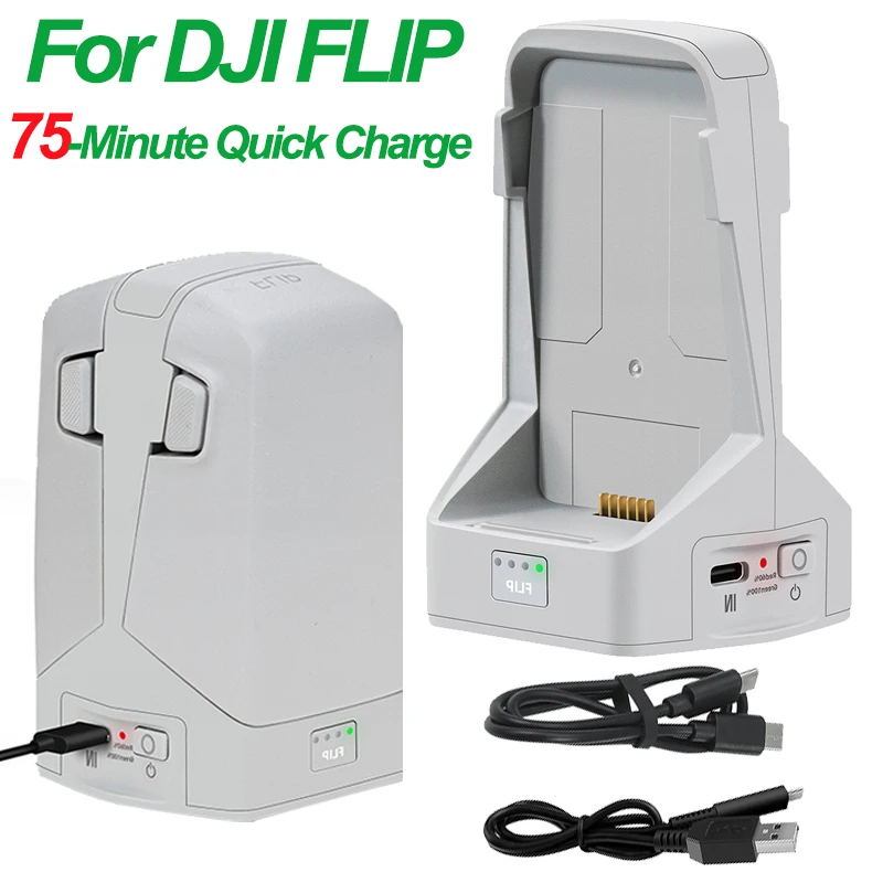 Battery Charger For DJI Flip Two-way Charging Hub Vertical Butler Power Bank Charging Station Kit For DJI Flip Drone Accessories