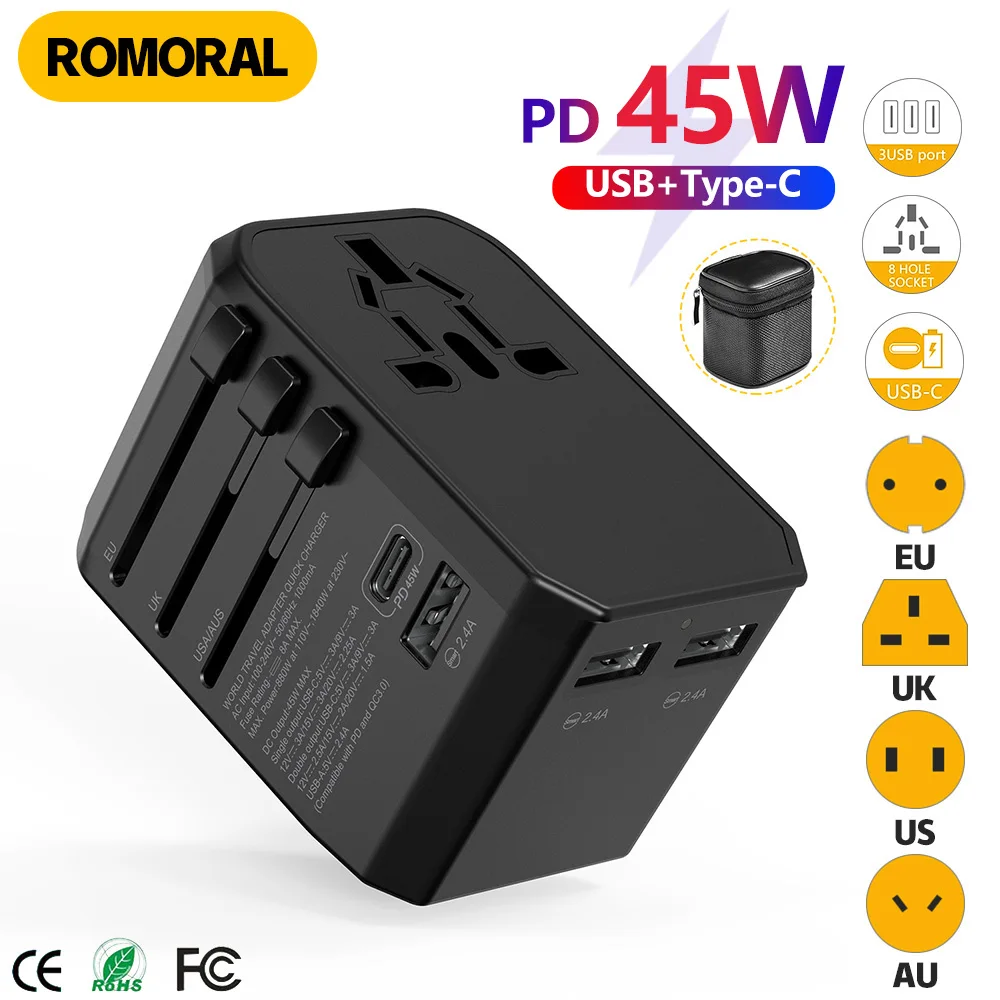 Universal Adapter Travel World  45w Universal Travel Adapter