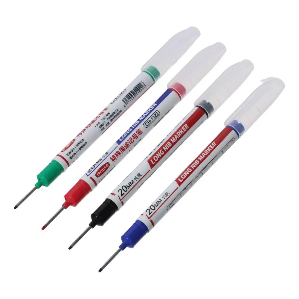 Marker Pens 1PC Deep Hole Marker Pens Long Nosed Marker Deep Drill Hole Long Nib Scriber Mechanical Carpentry Colorful Pen for Woodworking