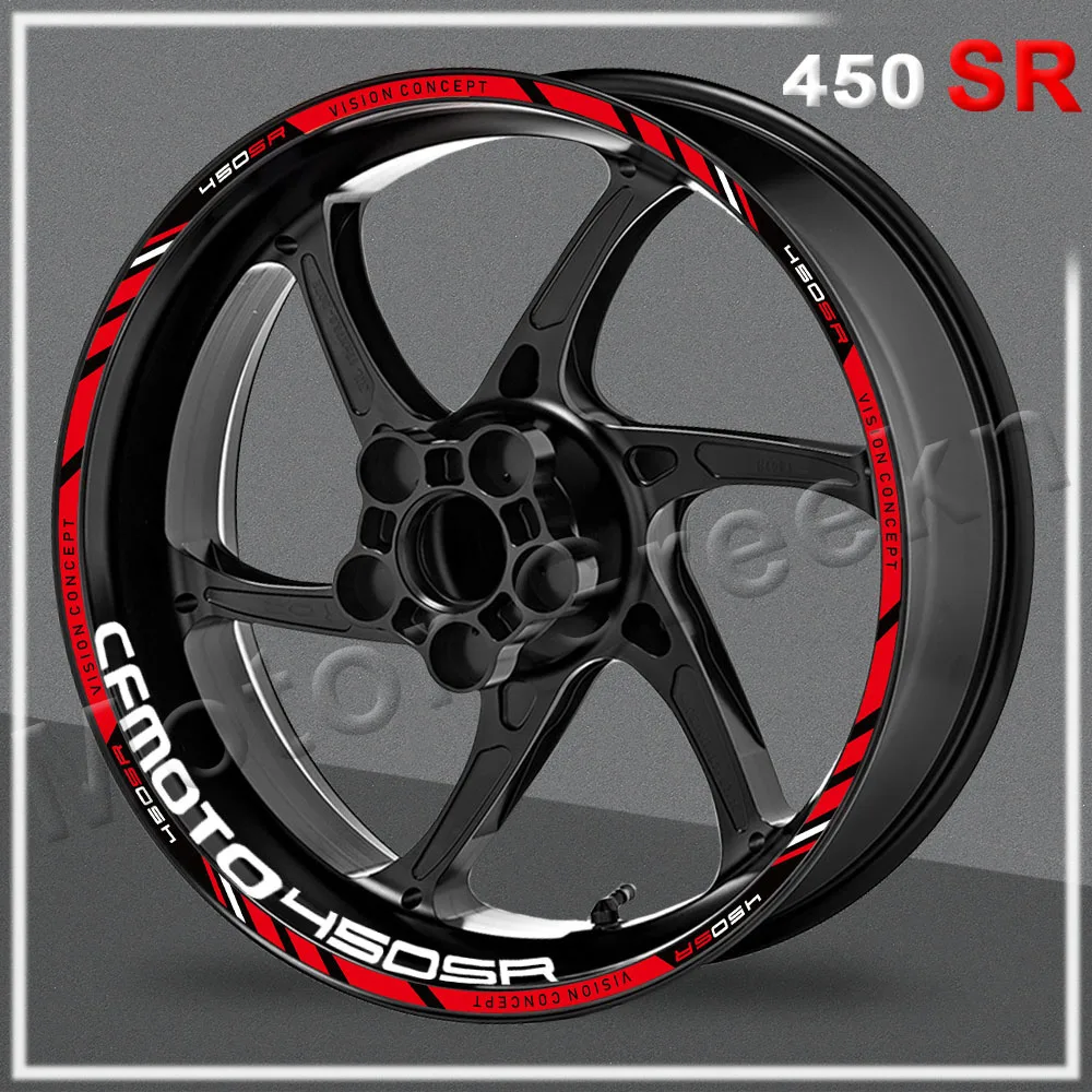 Per Cfmoto 450Sr 450 Sr 450Sr 17 Pollici Moto Wheel Sticker Rim Decalcomania Stripe Tape Accessori Impermeabili