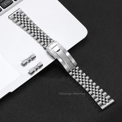 Luxury Stainless Steel Watch Strap with Flat Curved End Bracelet Design - 20mm (Steel color)