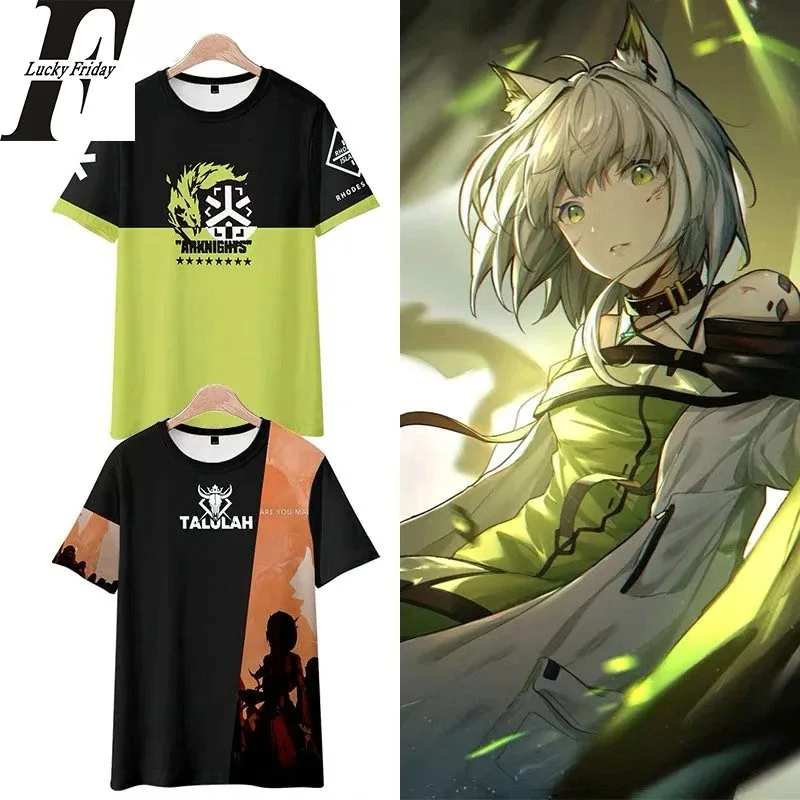 Anime game arknights 3d t-shirt cosplay costume men women t-shirts casual tops the neck short sleeve t-shirt streetwear