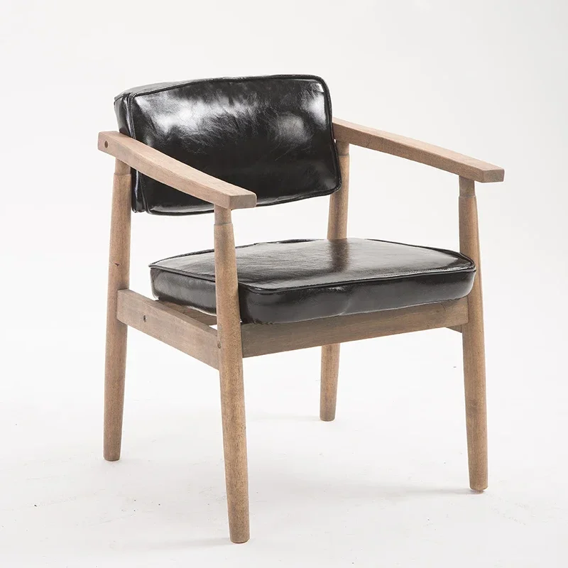 

Modern Nordic Solid Wood Dining Chair New ChineseStyle with Cloth Backrest Comfortable Armchair for Leisure